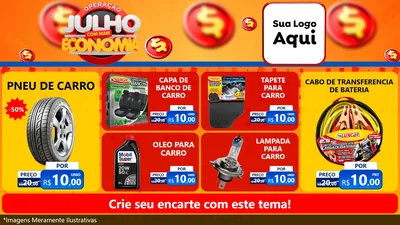 Modelo de TV para TV Horizontal com o tema Operação Julho Com Mais Economia para Auto peças