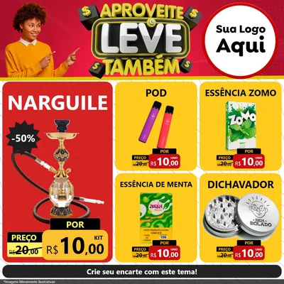 Modelo de Rede Social para Feed Facebook com o tema Aproveite e Leve Também para Tabacaria