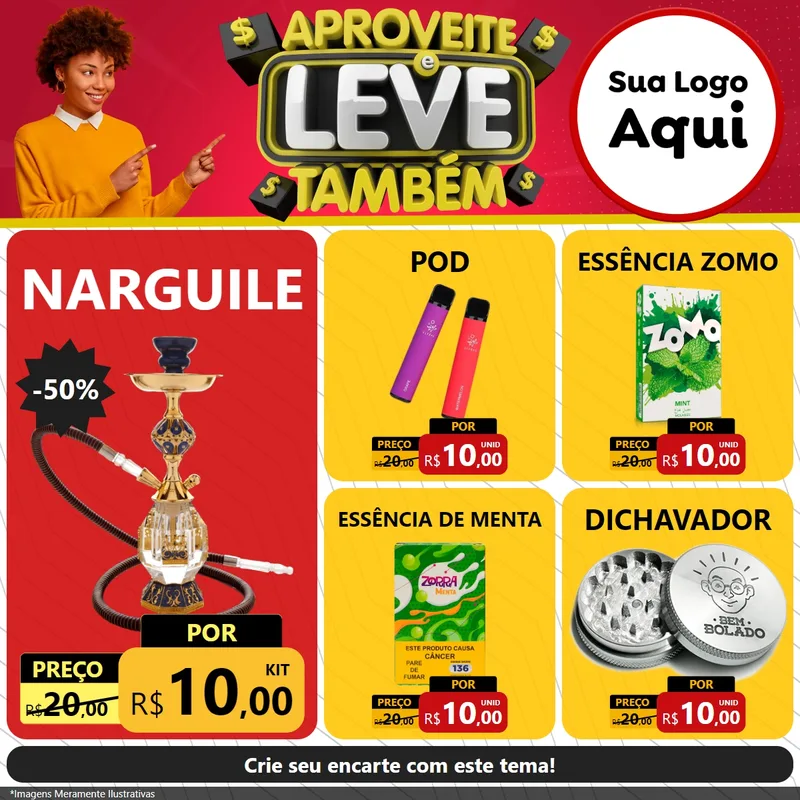 Modelo de Rede Social para Feed Facebook com o tema Aproveite e Leve Também para Tabacaria