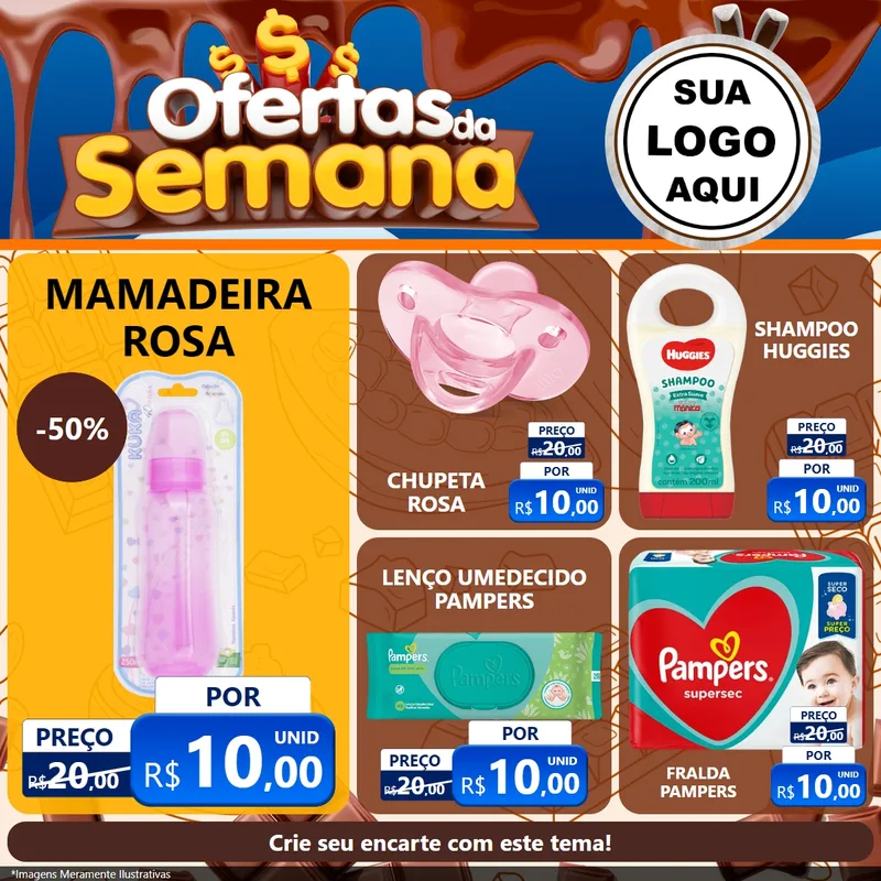 Modelo de Rede Social para Feed Facebook com o tema Ofertas da Semana - Páscoa para Bebês