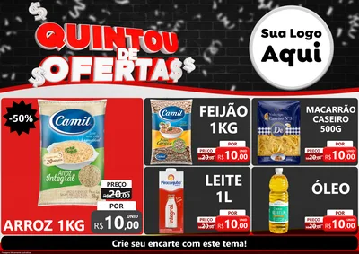 Modelo de Encarte para Encarte A4 Horizontal com o tema Quintou de Ofertas para Supermercado