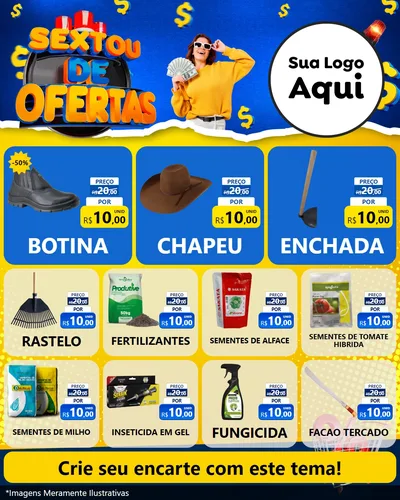 Modelo de Rede Social para Feed Instagram com o tema Sextou de Ofertas para Agropecuária