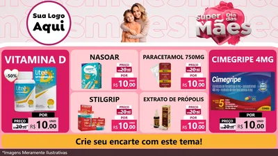 Modelo de TV para TV Horizontal com o tema Super Dia Das Mães para Farmácia