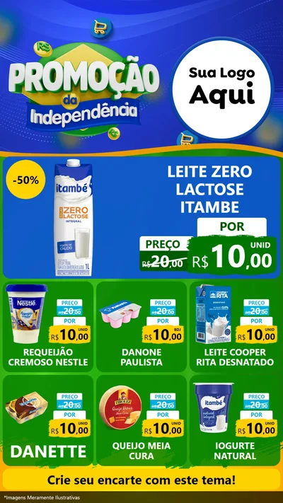 Modelo de Rede Social para Stories com o tema Promoção da Independência para Frios e Laticínios
