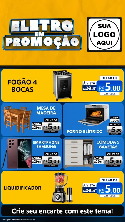 Modelo de TV para TV Vertical com o tema Eletro em Promoção para Móveis e Eletro