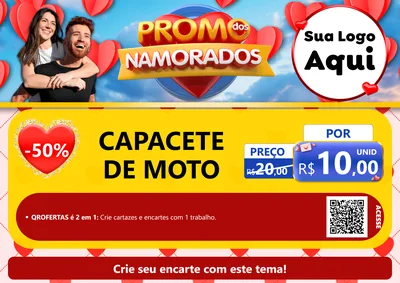 Modelo de Cartaz para Cartaz A4 Horizontal com o tema Promo dos Namorados para Moto peças