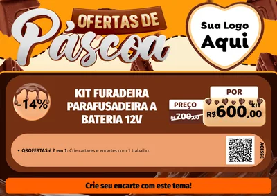 Modelo de Cartaz para Cartaz A4 Horizontal com o tema Ofertas de Páscoa para Maquinas e Ferramentas