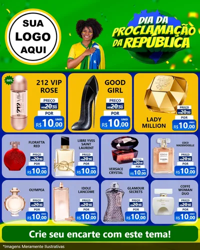 Modelo de Rede Social para Feed Instagram com o tema Dia Da Proclamação Da República para Perfumes