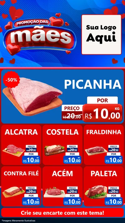 Modelo de Rede Social para Stories com o tema Promoção das Mães para Açougue