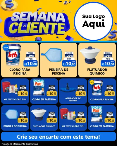 Modelo de Rede Social para Feed Instagram com o tema Semana do Cliente para Produtos para Piscina