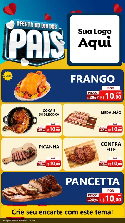 Modelo de TV para TV Vertical com o tema Oferta Do Dia Dos Pais para Assados