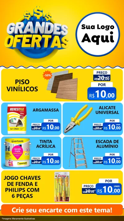 Modelo de TV para TV Vertical com o tema Grandes Ofertas para Material para Construção