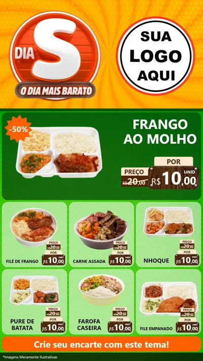 Modelo de Rede Social para Stories com o tema Dia S - O Dia Mais Barato para Restaurante