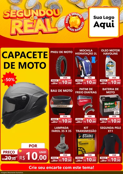 Modelo de Encarte para Encarte A4 Vertical com o tema Segundou do Real para Moto peças