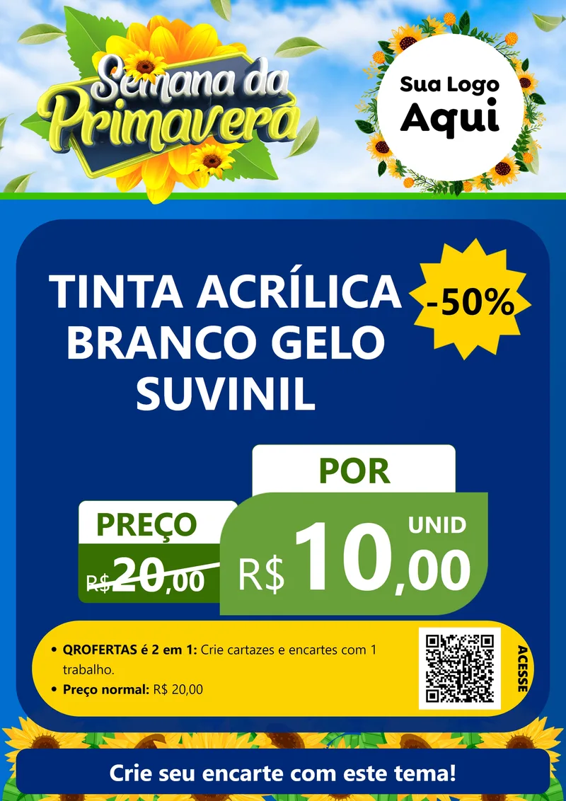 Modelo de Cartaz para Cartaz A4 Vertical com o tema Semana da Primavera para Tintas e Ferramentas