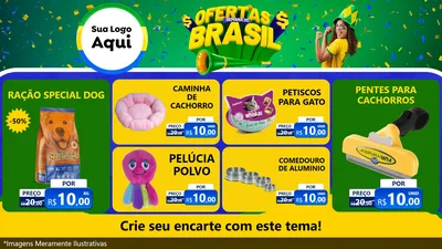 Modelo de TV para TV Horizontal com o tema Ofertas Semana do Brasil para Pet Shop