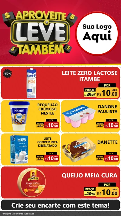 Modelo de TV para TV Vertical com o tema Aproveite e Leve Também para Frios e Laticínios