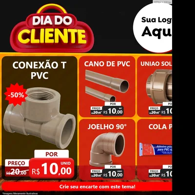 Modelo de Rede Social para Feed Facebook com o tema Dia do Cliente para Tubos e conexões
