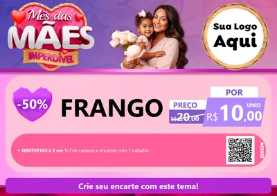 Modelo de Cartaz para Cartaz A4 Horizontal com o tema Mês das Mães Imperdível para Assados