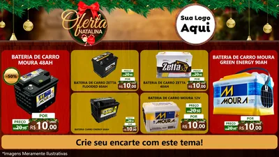 Modelo de TV para TV Horizontal com o tema Ofertas Natalina para Baterias Elétricas