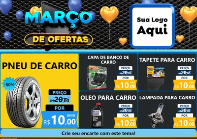 Modelo de Encarte para Encarte A4 Horizontal com o tema Março de Ofertas para Auto peças
