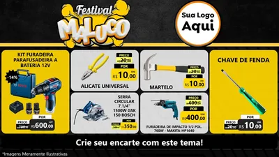 Modelo de TV para TV Horizontal com o tema Festival Maluco para Maquinas e Ferramentas
