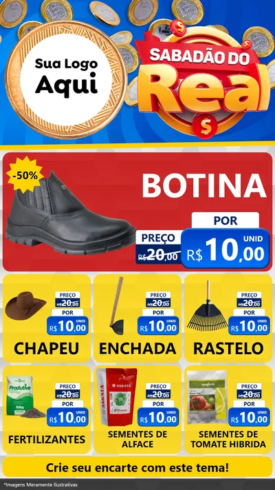 Modelo de Rede Social para Stories com o tema Sabadão do Real para Agropecuária