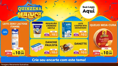 Modelo de TV para TV Horizontal com o tema Quinzena Maluca para Frios e Laticínios