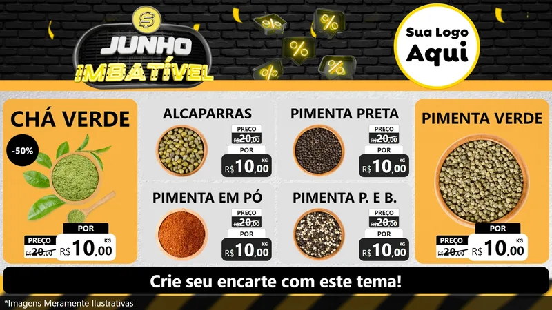 Modelo de TV para TV Horizontal com o tema Junho Imbatível para Produtos Naturais