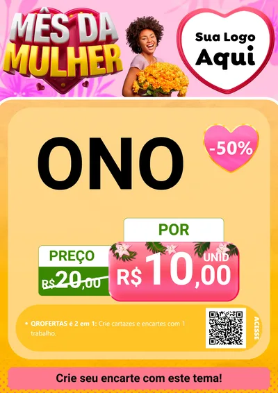 Modelo de Cartaz para Cartaz A4 Vertical com o tema Mês da Mulher para Óticas