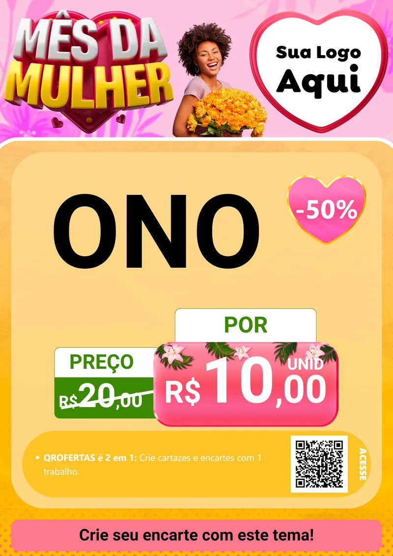Modelo de Cartaz para Cartaz A4 Vertical com o tema Mês da Mulher para Óticas