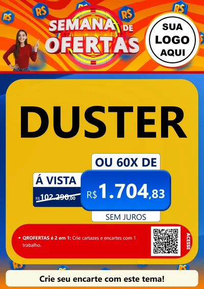 Modelo de Cartaz para Cartaz A4 Vertical com o tema Semana de Ofertas para Concessionaria de Carros