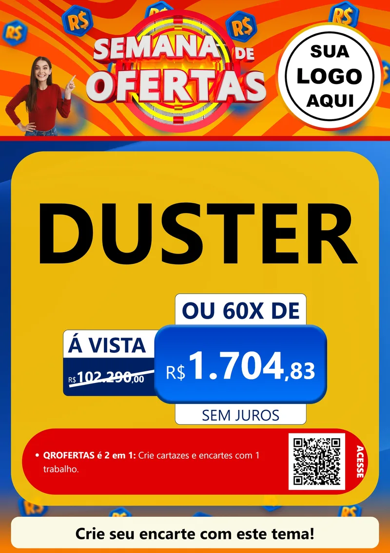 Modelo de Cartaz para Cartaz A4 Vertical com o tema Semana de Ofertas para Concessionaria de Carros