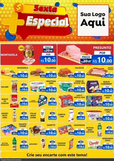 Modelo de Encarte para Encarte A4 Vertical com o tema Sexta Mais Especial para Frios e Laticínios