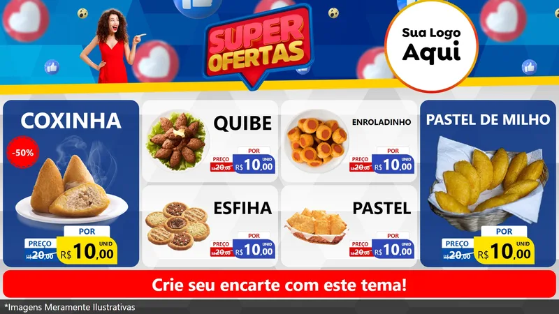Modelo de TV para TV Horizontal com o tema Super Ofertas para Salgadaria