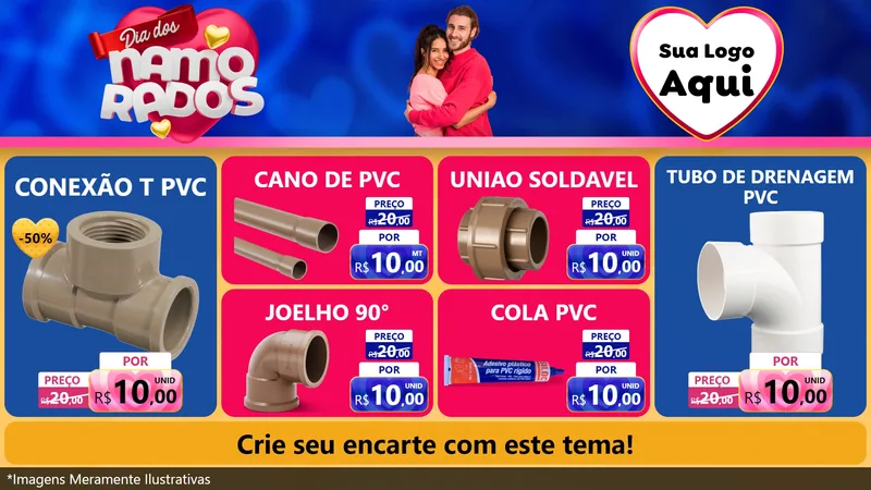 Modelo de TV para TV Horizontal com o tema Dia dos namorados para Tubos e conexões
