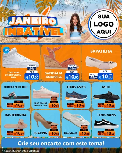Modelo de Rede Social para Feed Instagram com o tema Janeiro Imbatível para Calçados