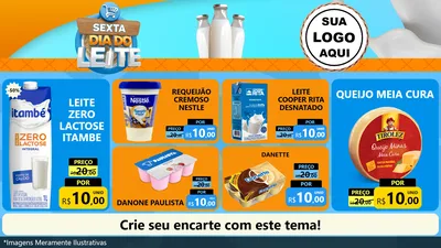 Modelo de TV para TV Horizontal com o tema Sexta Dia do Leite para Frios e Laticínios