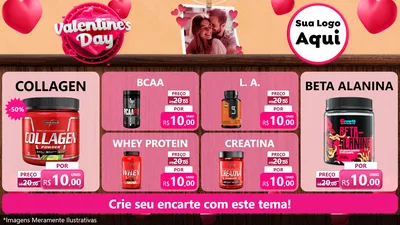 Modelo de TV para TV Horizontal com o tema Valentine's Day para Suplementos alimentares