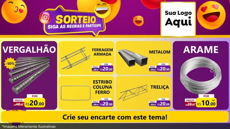 Modelo de TV para TV Horizontal com o tema Sorteio para Ferragens
