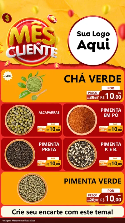 Modelo de TV para TV Vertical com o tema Mês do Cliente para Produtos Naturais