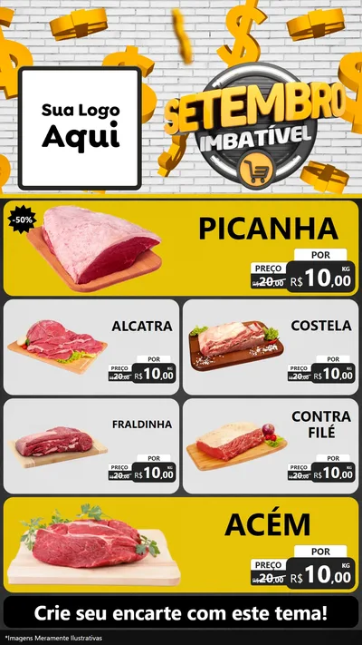 Modelo de TV para TV Vertical com o tema Setembro Imbatível para Açougue