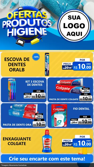 Modelo de TV para TV Vertical com o tema Ofertas Produtos de Higiene para Higiene Pessoal