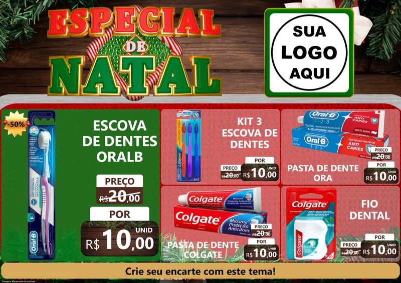 Modelo de Encarte para Encarte A4 Horizontal com o tema Especial de Natal para Higiene Pessoal