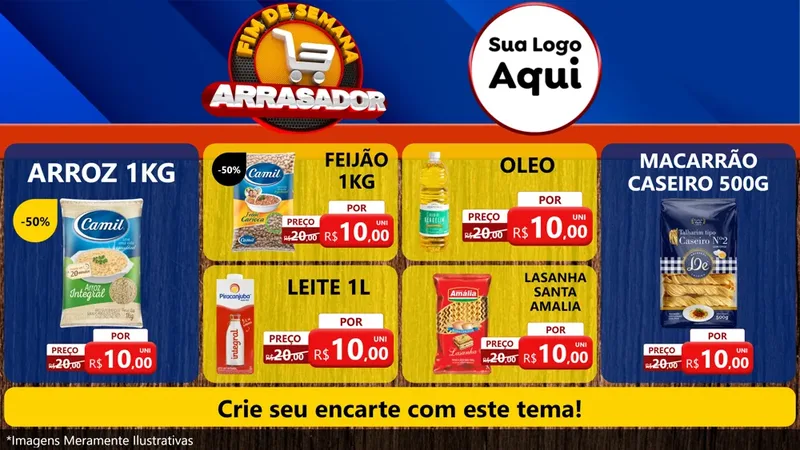 Modelo de TV para TV Horizontal com o tema Fim De Semana Arrasador para Supermercado