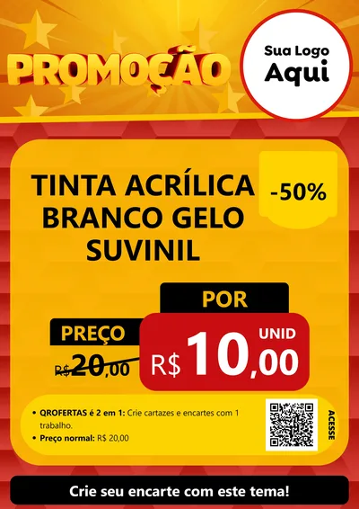 Modelo de Cartaz para Cartaz A4 Vertical com o tema Promoção para Tintas e Ferramentas
