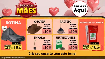 Modelo de TV para TV Horizontal com o tema Semana das Mães para Agropecuária