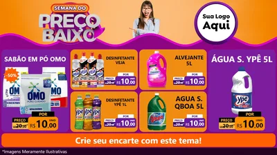 Modelo de TV para TV Horizontal com o tema Semana do Preço Baixo para Produtos de Limpeza