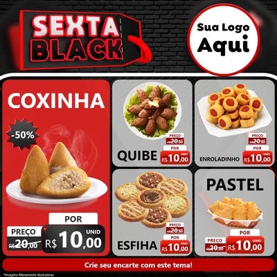 Modelo de Rede Social para Feed Facebook com o tema Sexta Black para Salgadaria