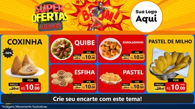 Modelo de TV para TV Horizontal com o tema Super Ofertas Julho para Salgadaria